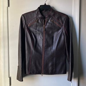 Tribal Brown Leather Jacket Size 4